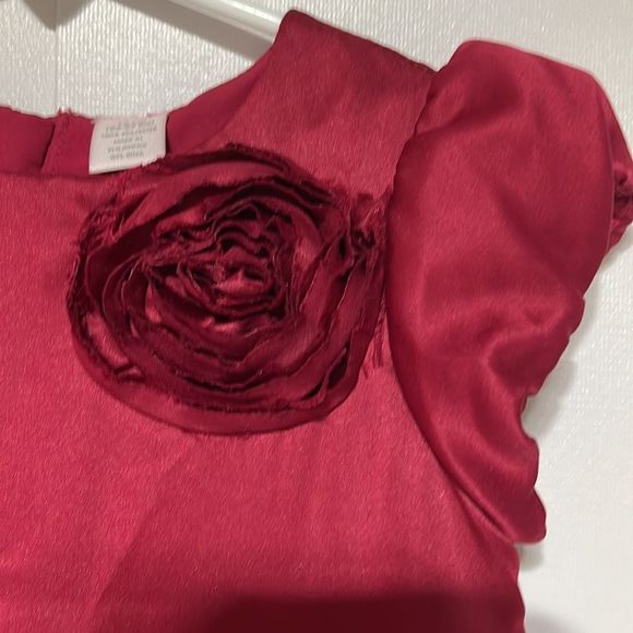 Rosette Burgundy Baby Girl Special Occasion Dress and Bloomers 18 months - Picture 7 of 13